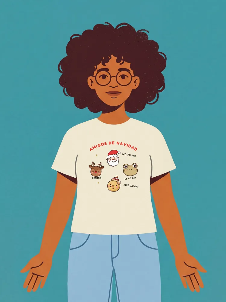 Christmas friends · T-shirt · Natural · on its model