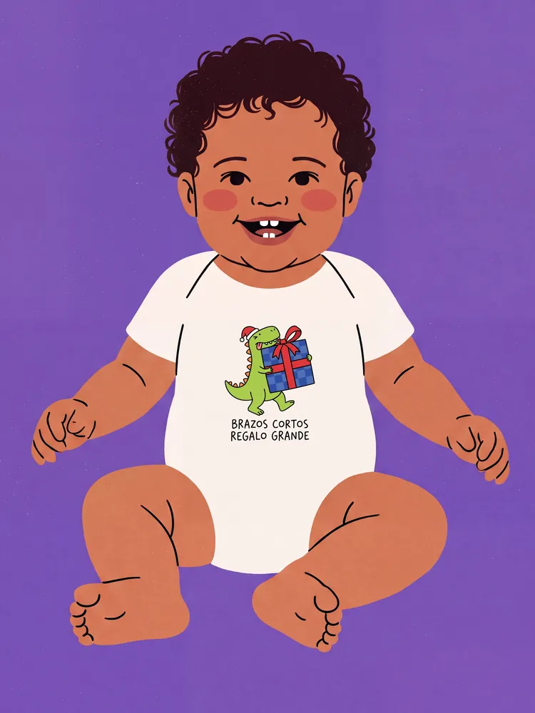 Brazos cortos, regalo grande · Baby onesie