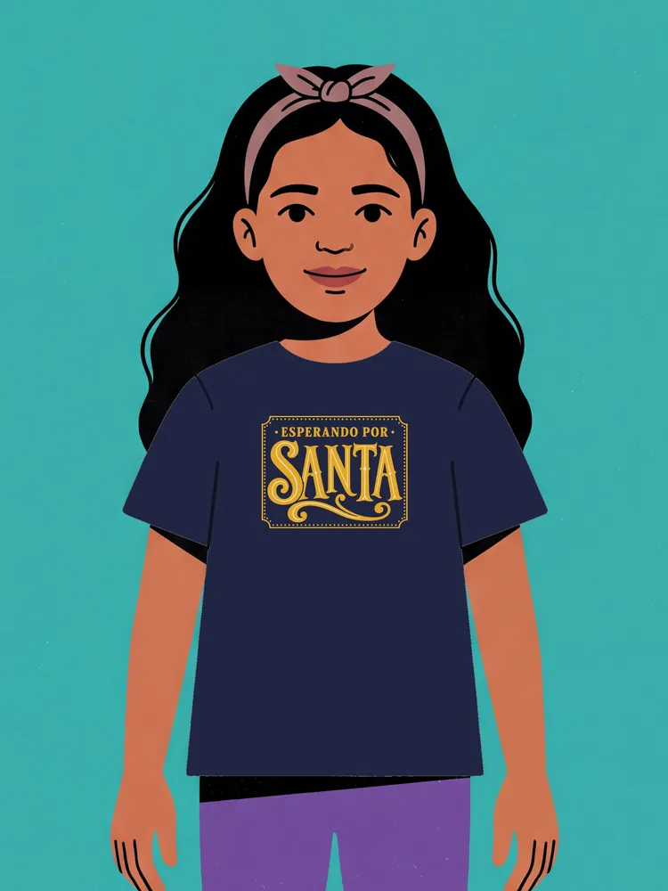 Esperando por Santa · gold · Youth tee