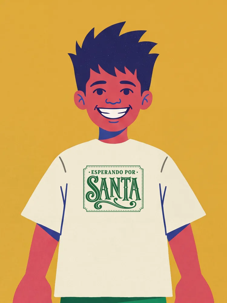 Esperando por Santa · green · Youth tee