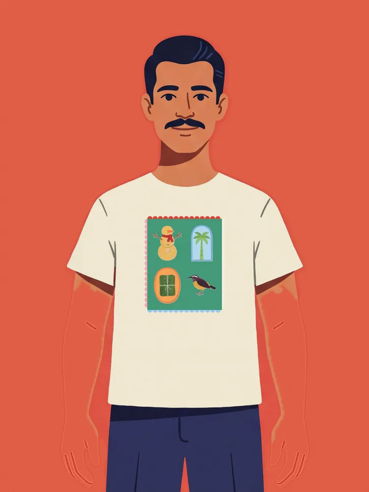 Christmas cut-outs · T-shirt · Natural · on its model