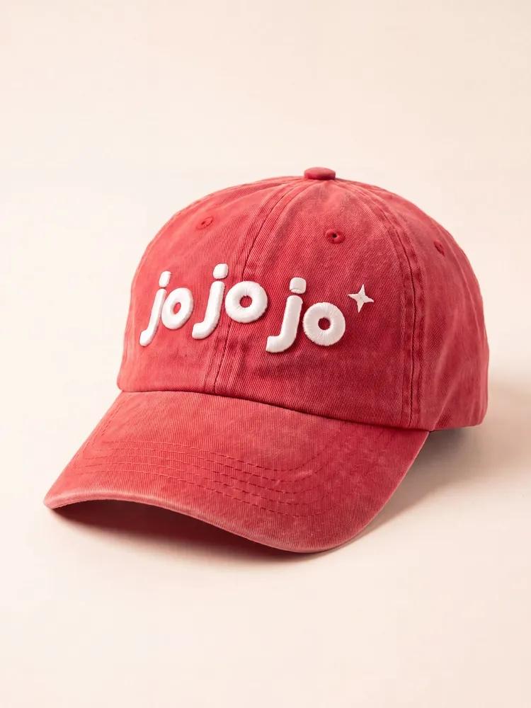 jo jo jo cap · rounded · Cap · Red