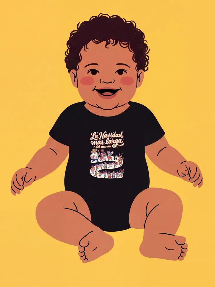 La Navidad más larga del mundo · hand lettered · Baby onesie