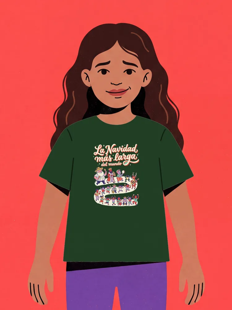 La Navidad más larga del mundo · hand lettered · Youth tee
