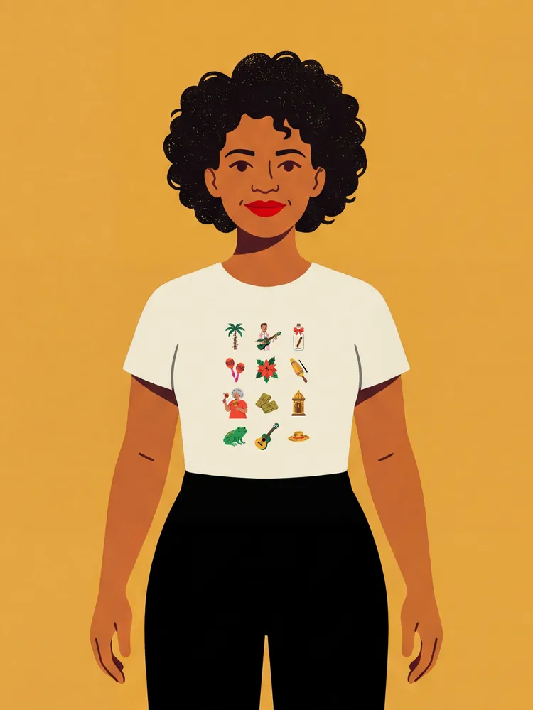 Christmas from here · T-shirt · Natural · on its model