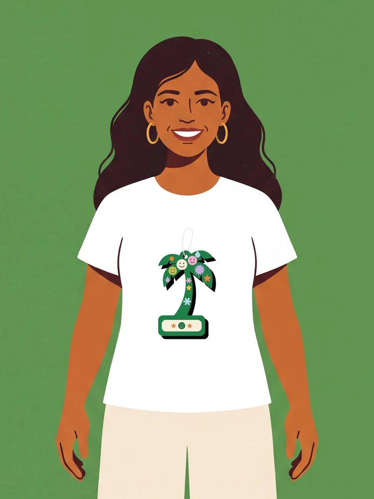 Palm air freshener · T-shirt · White · on its model