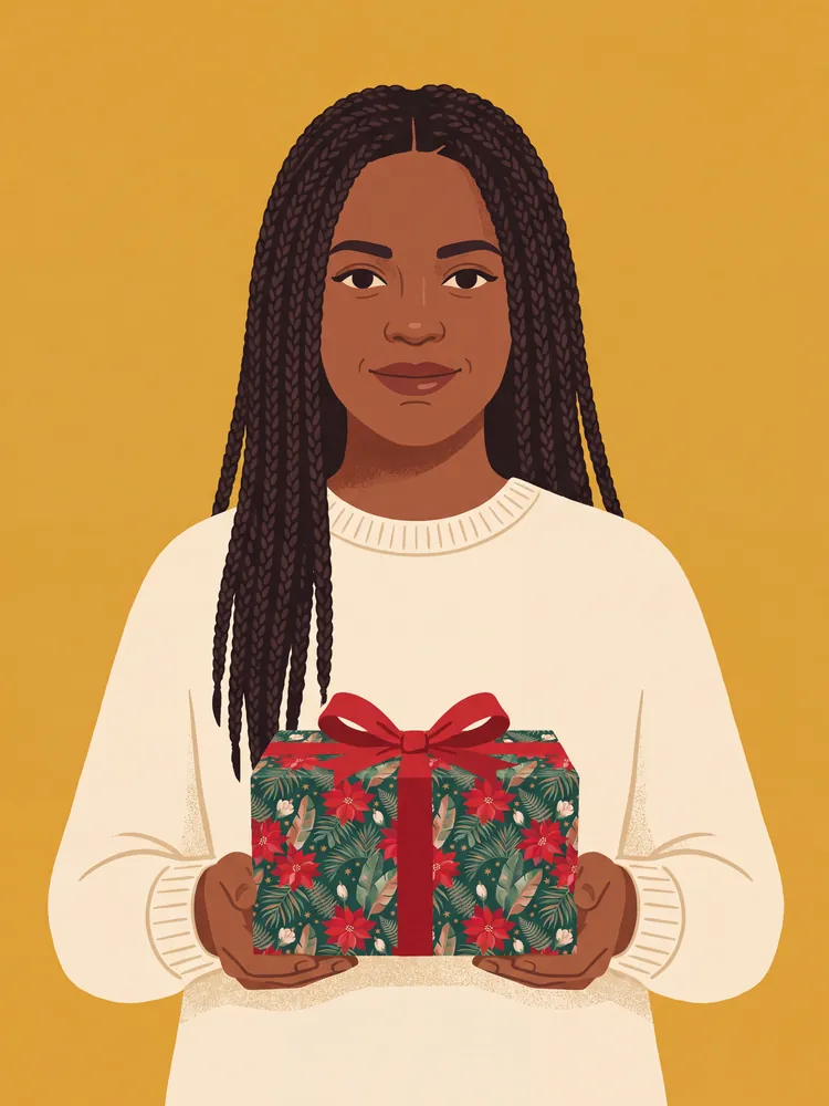 Poinsettia garden gift wrap · Roll