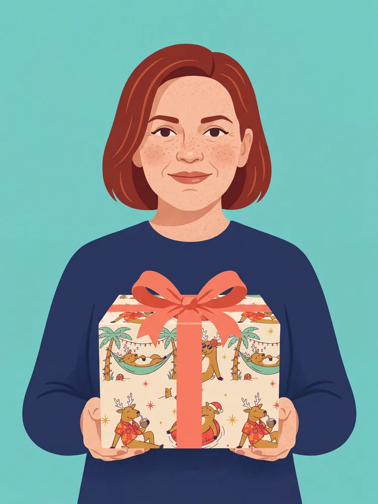 Beach reindeer gift wrap · Roll