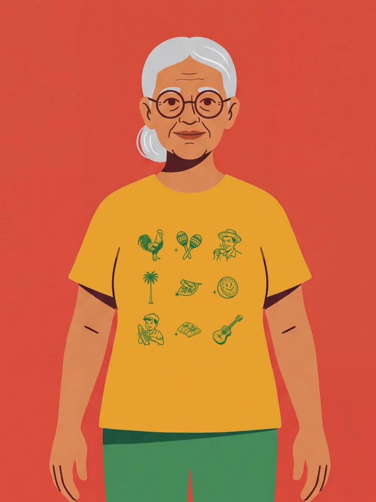 Parranda since forever · T-shirt · Mustard · on its model