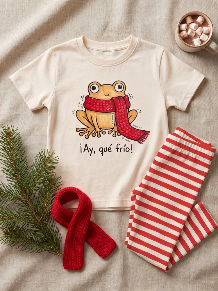 Coquí friolento pajamas · Tee and leggings