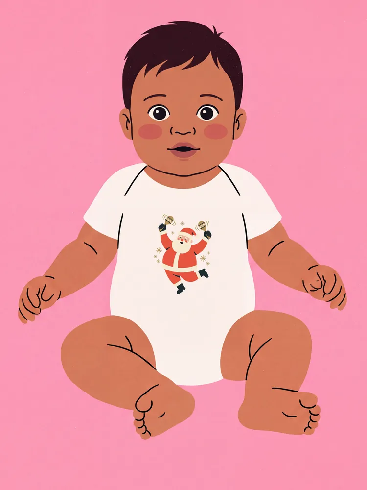 Santa con maracas · Baby onesie