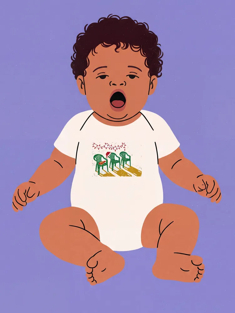 The carport chairs · Baby onesie