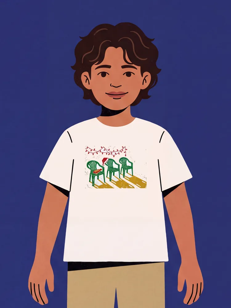 The carport chairs · Youth tee