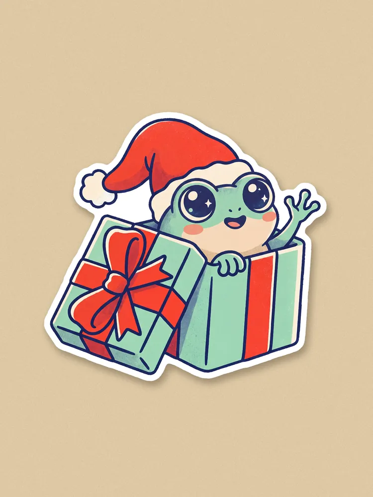 Coquí in a gift sticker · Sticker