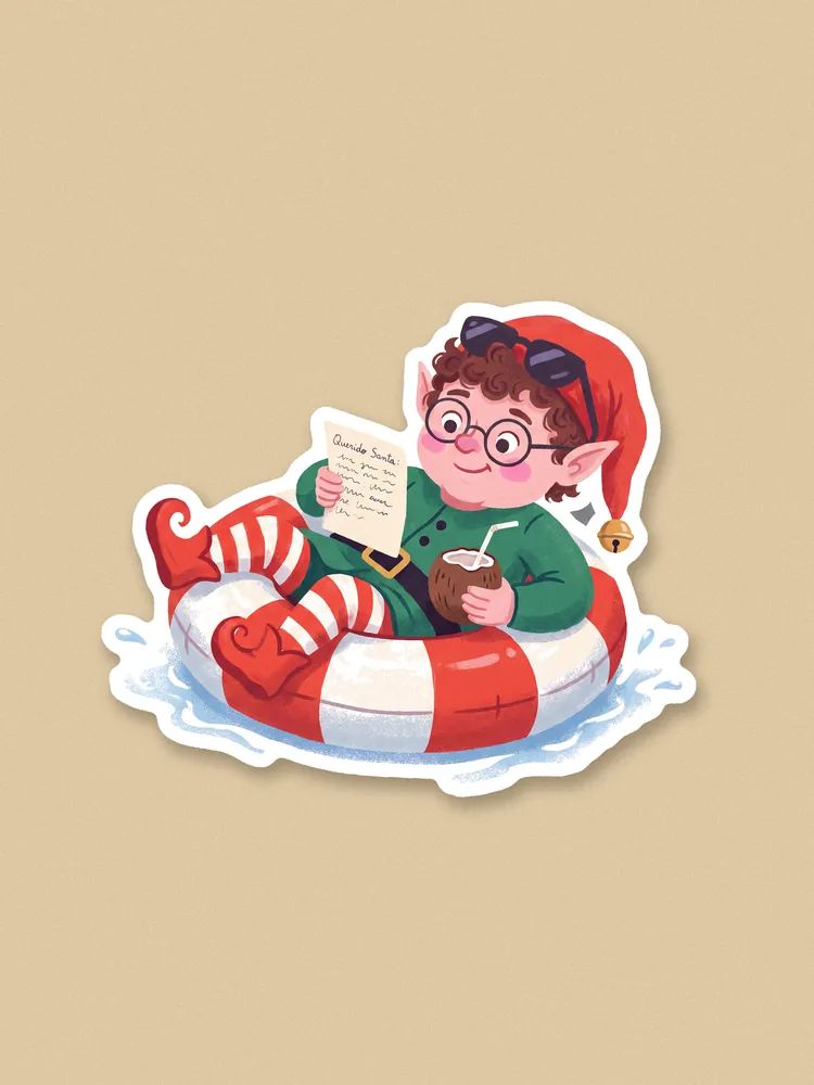 Reading Elf sticker · Sticker