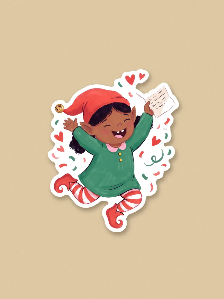 Little Reading Elf sticker · Sticker