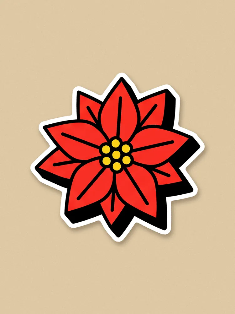 Poinsettia sticker · Sticker