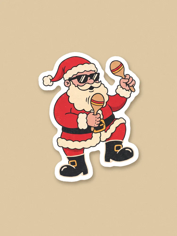 Santa with maracas sticker · Sticker