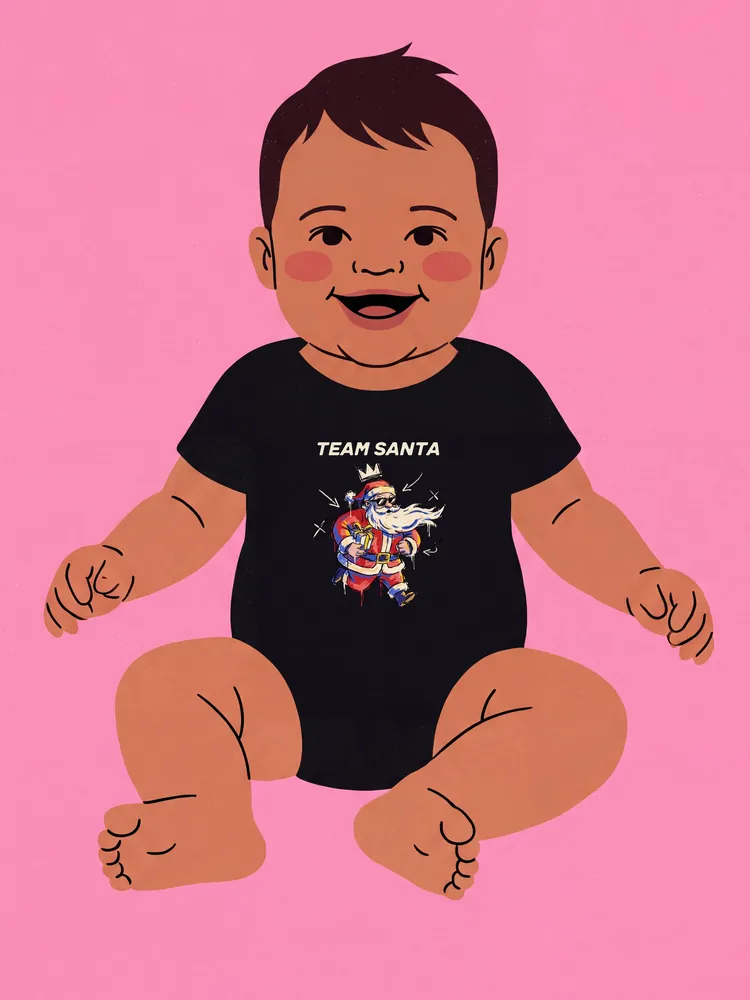 Team Santa · cream · Baby onesie